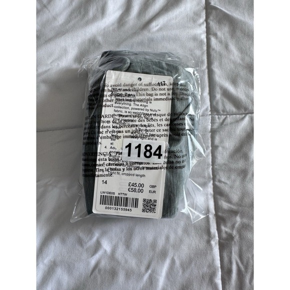 New Lululemon Align Tank Top Cropped Size 14 HTTW Heather Green Bra Built In - Picture 10 of 10